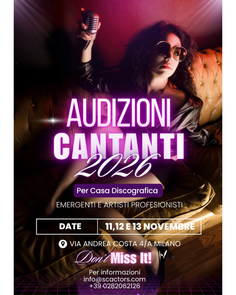 locandina Audizioni Cantanti Ama Music