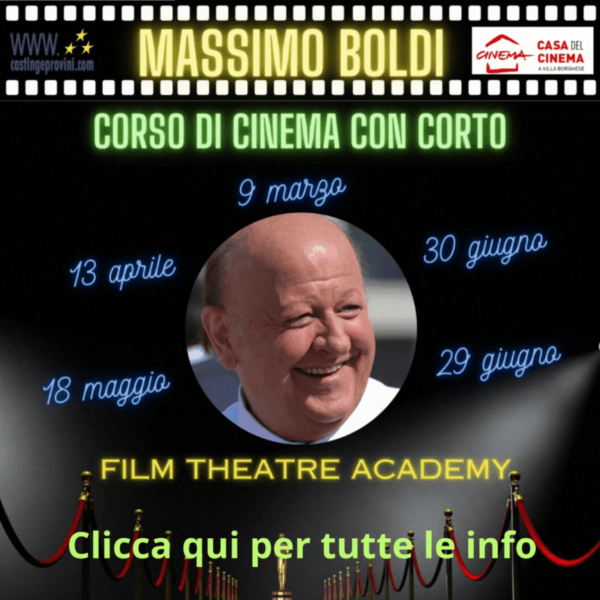 banner corso cinema e tv con Massimo Boldi