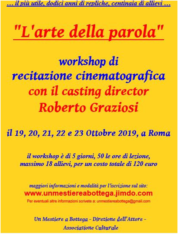 immagine Workshop Recitazione Graziosi Roma